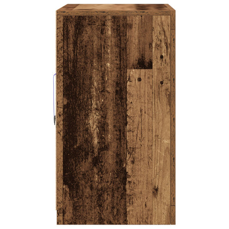 Sideboard With Led Lights Old Wood 60,5X37X67 Cm