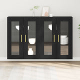 Wall Mounted Cabinets 2 Pcs Black Oak 69,5X34X90 Cm Engineered Wood