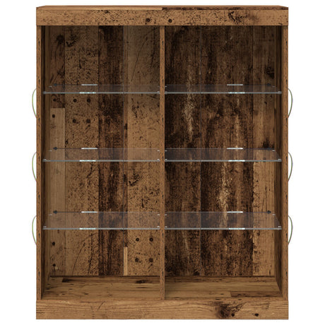 Sideboard With Led Lights Old Wood 41X37X100 Cm