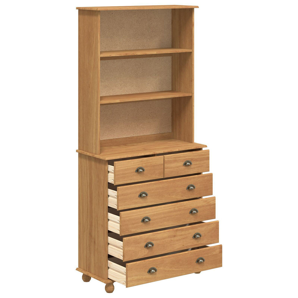 Hutch “Askim” Honey Brown 91X40X199.5 Cm Solid Wood Pine,  Hutch &quot;Askim&quot; 91X30X104 Cm Solid Wood Pine,  Chest Of Drawers &quot;Askim&quot; 91X40X95.5 Cm Solid Wood Pine