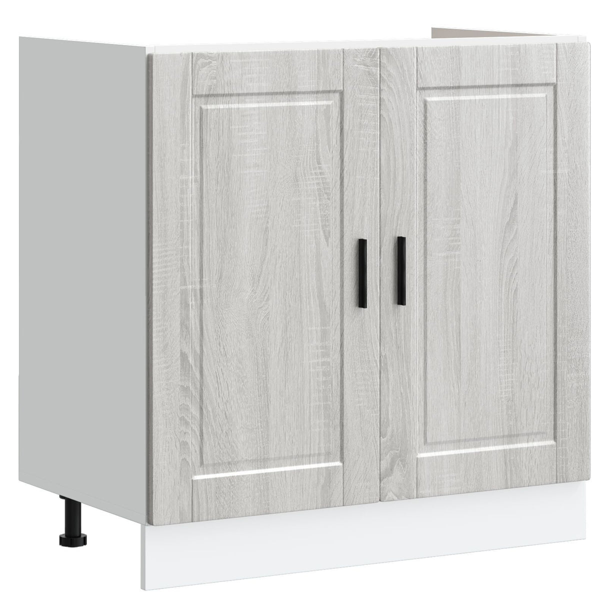 Sink Base Cabinet &quot;Porto&quot; With Sink Grey Sonoma 80X46X84,5 Cm Engineered Wood
