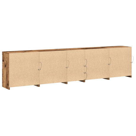 Sideboard With Led Lights Old Wood 283X37X67 Cm Engineered Wood