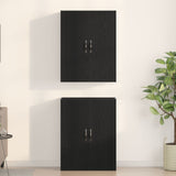 Cabinets 2 Pcs Black Oak 69,5X34X180 Cm Engineered Wood
