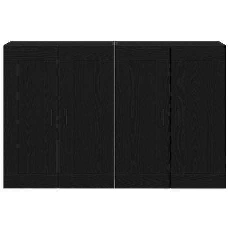 Wall Mounted Cabinets 2 Pcs Black Oak Engineered Wood