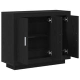 Sideboard Black Oak 92X35X75 Cm Engineered Wood