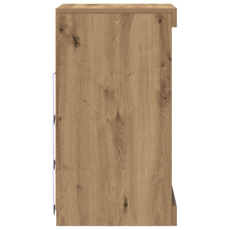 Sideboard With Led Lights Artisan Oak 41X37X67 Cm