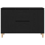 Black Oak Sideboard - 101X35X60 Cm - Made Of Engineered Wood
