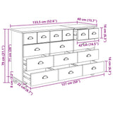 Chest Of Drawers &quot;Askim&quot; 79X40X133.5 Cm Solid Wood Pine