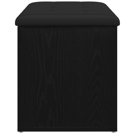 Storage Bench Black Oak 80X40X45 Cm Engineered Wood
