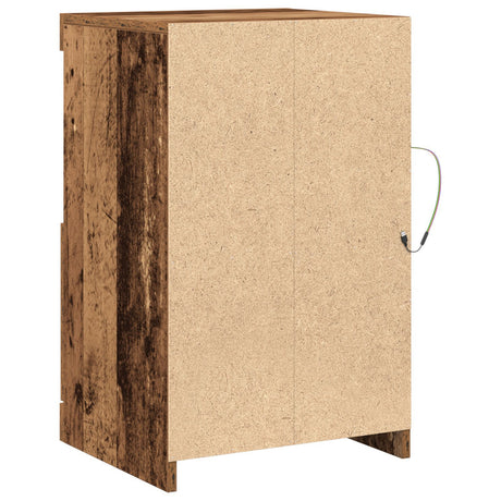 Sideboard With Led Lights Old Wood 41X37X67 Cm