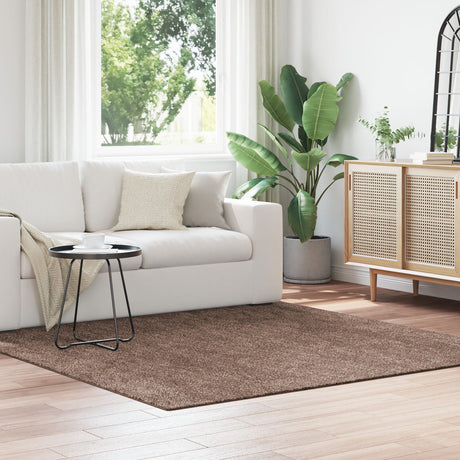 Shaggy Rug With Latex Backing Brown 200X200 Cm