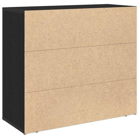 Sideboard Black Oak 80X33X70 Cm Engineered Wood