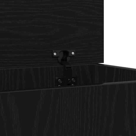 Storage Box Black Oak 50X30X28 Cm Engineered Wood