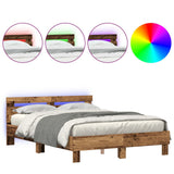 Wood Bed Frame Old Wood Solid Reclaimed Wood 140 X 200 Cm