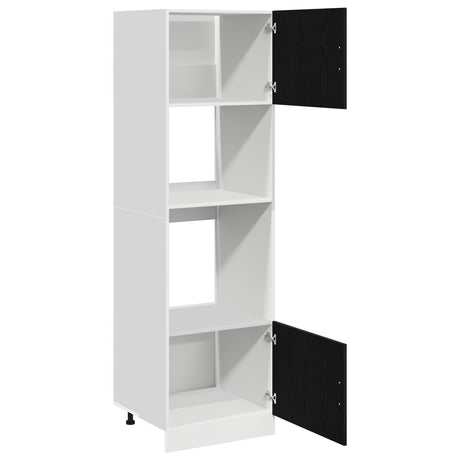 Kitchen Cabinet Black Oak Engineered Wood 60 X 57 X 207 Cm