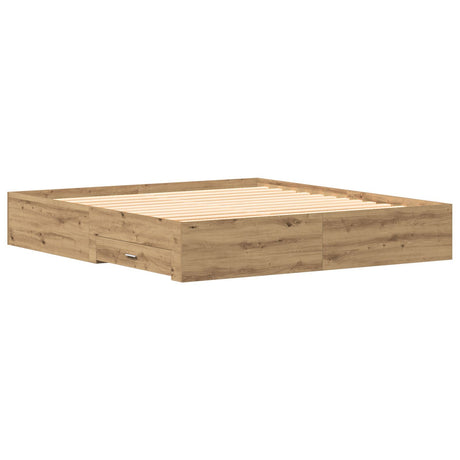 Bed Frame With Drawers Artisan Oak 180X200 Cm Engineered Wood