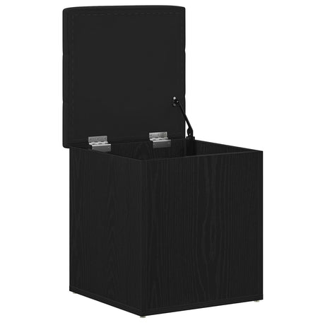 Storage Bench Black Oak 42X42X45 Cm Solid Wood