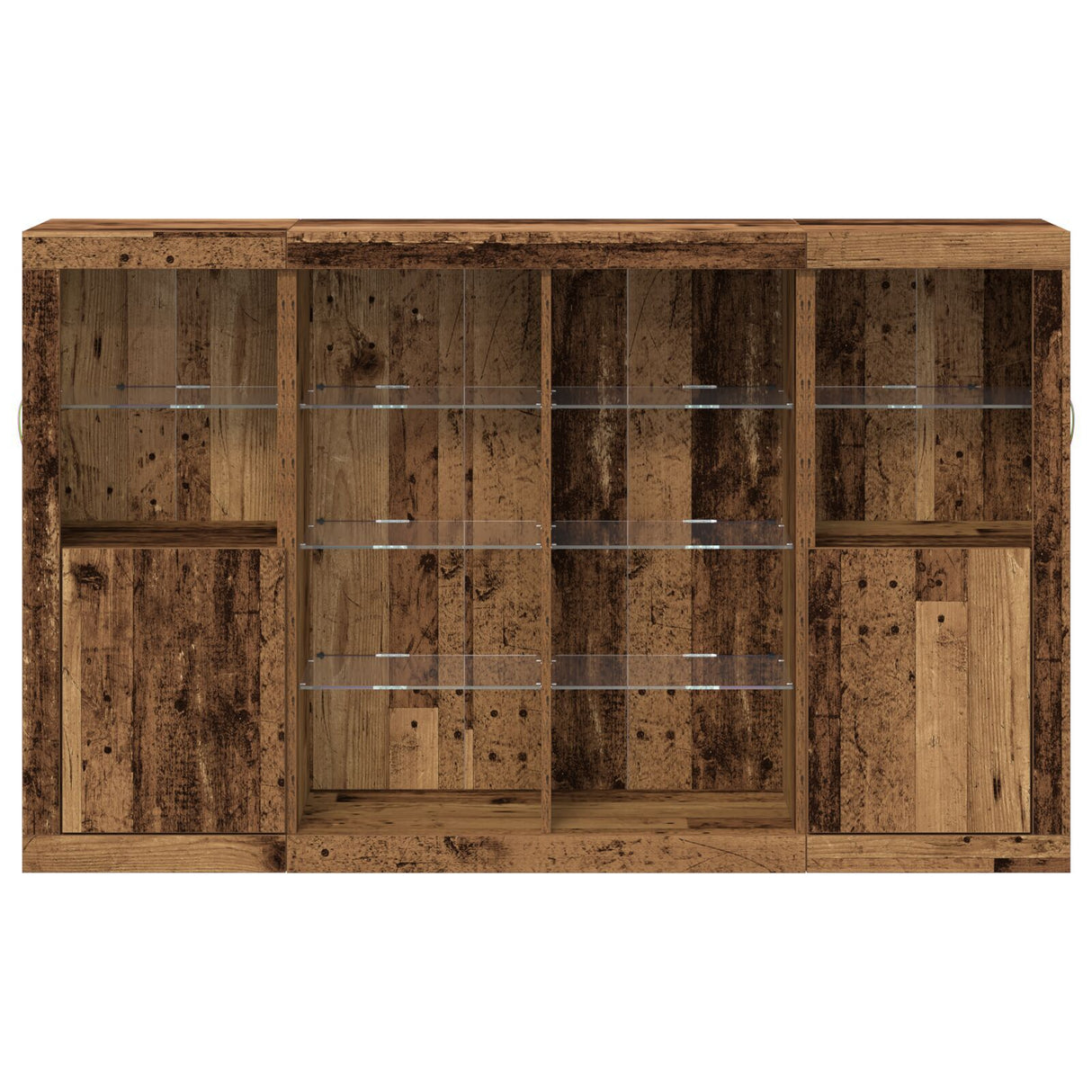 Sideboard With Led Lights Old Wood 163X37X100 Cm Engineered Wood,  Sideboard With Led Lights Old Wood 41X37X100 Cm