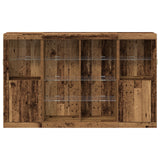 Sideboard With Led Lights Old Wood 163X37X100 Cm Engineered Wood,  Sideboard With Led Lights Old Wood 41X37X100 Cm