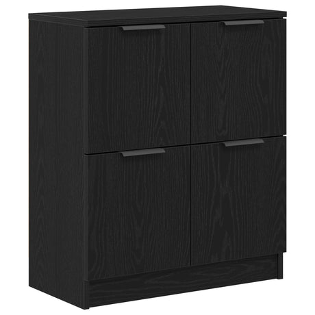 Sideboards 2 Pcs Black Oak 60X30X70 Cm Engineered Wood