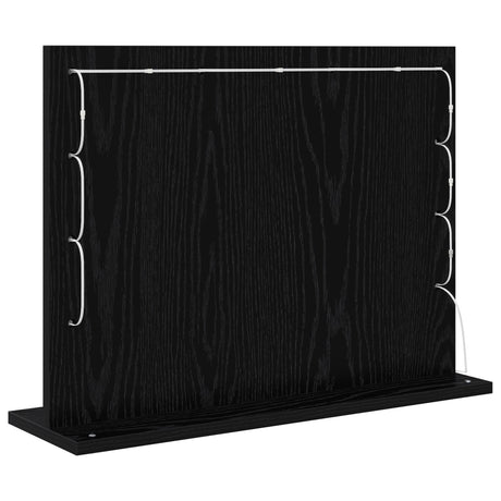 Vanity Mirror With Led Lights Black Oak 60X45X18 Cm