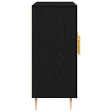 Black Oak Sideboard 90X34X80 Cm Made Of Engineered Wood