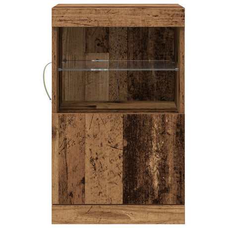 Sideboard With Led Lights Old Wood 41X37X67 Cm