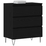 Sideboard With Drawers Black Oak 60X35X70 Cm Engineered Wood