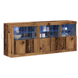 Sideboard With Led Lights Old Wood 162X37X67 Cm Engineered Wood