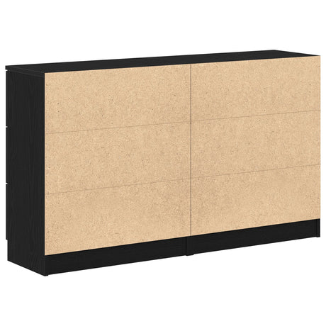 Sideboards 2 Pcs Black Oak 60X30X70 Cm Engineered Wood