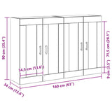 Wall Mounted Cabinets 2 Pcs Black Oak Engineered Wood