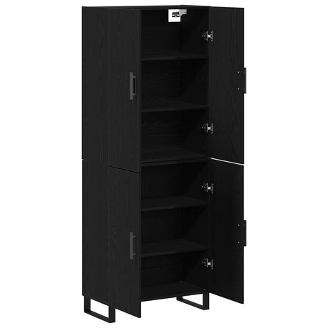 Cabinets 2 Pcs Black Oak 69,5X34X180 Cm Engineered Wood