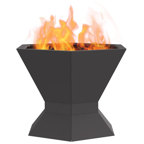 Fire Pit Hexagonal Black 50X50X40 Cm Steel