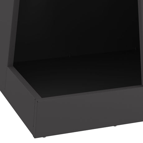 Fire Pit With Log Storage Black Steel