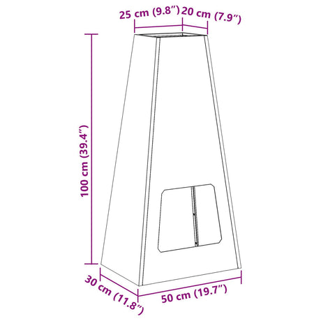 Fire Pit Black 50X35X100 Cm Steel