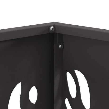 Fire Pit Square Black Steel