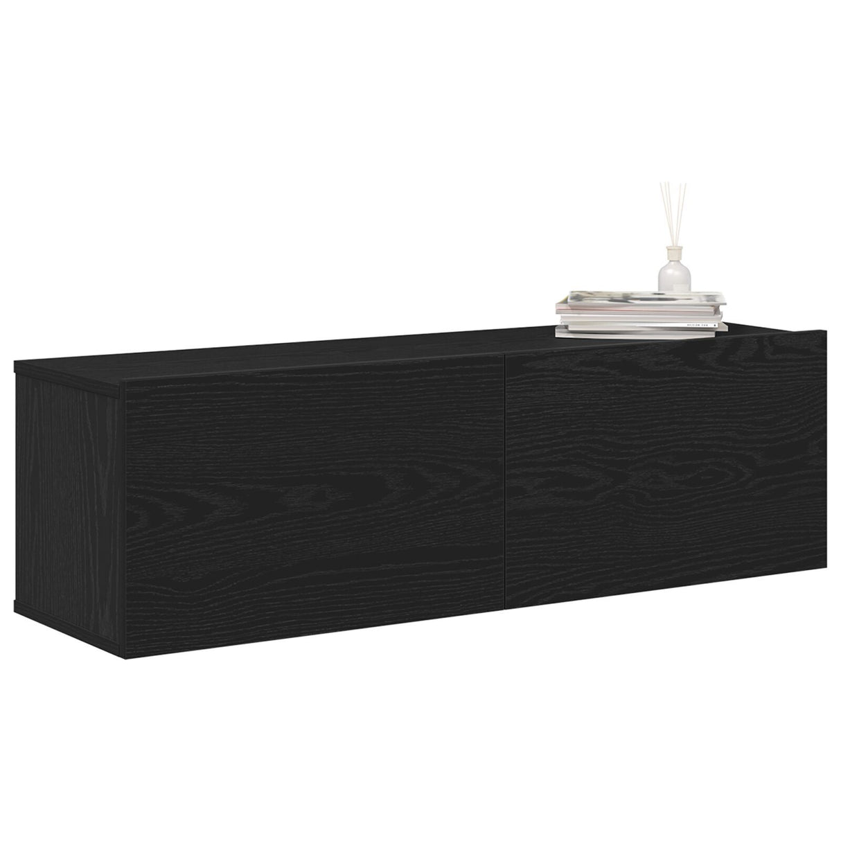 Tv Cabinets 2 Pcs Black Oak 100X30X30 Cm Engineered Wood