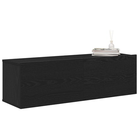 Tv Cabinets 2 Pcs Black Oak 100X30X30 Cm Engineered Wood