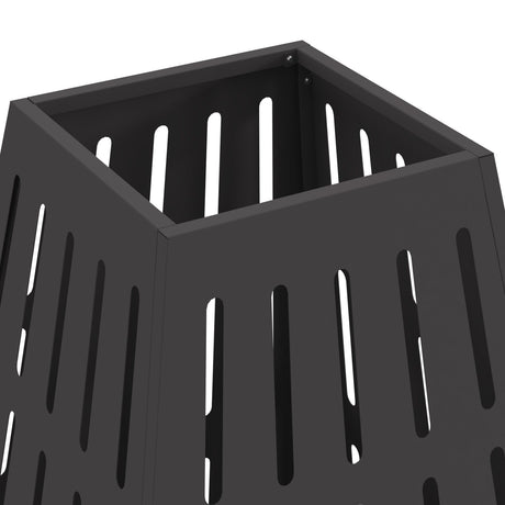 Fire Pit Square Black 50X50X70 Cm Steel
