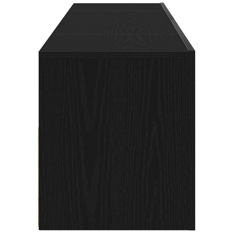 Tv Cabinet With Led Black Oak 120X35X40 Cm Engineered Wood