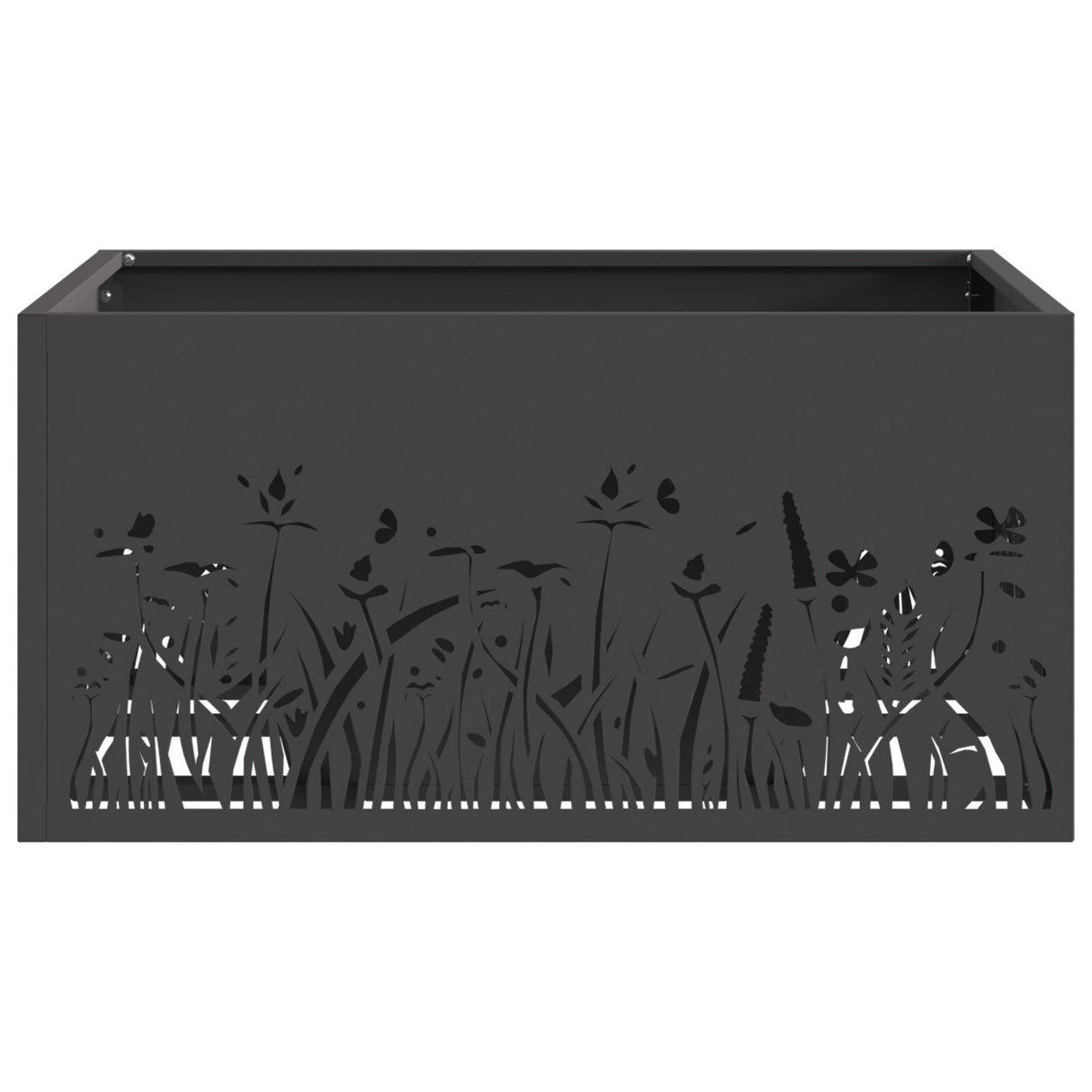 Fire Pit Square Black Steel