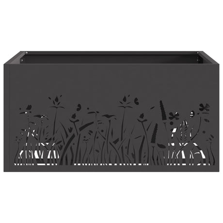 Fire Pit Square Black Steel