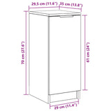Shoe Cabinet Black Oak 30X35X70 Cm Engineered Wood