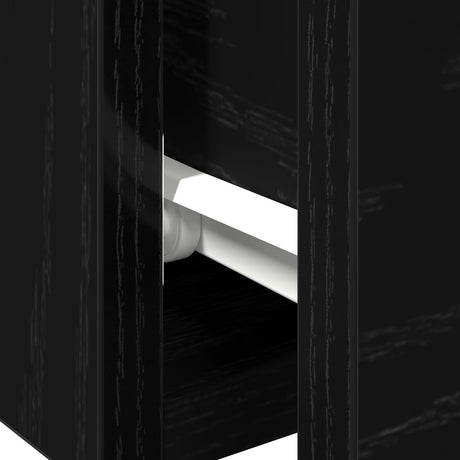 Black Oak Wall Cabinet 102X30X20 Cm Made Of Engineered Wood