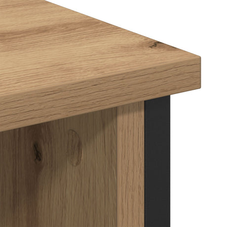 Tv Cabinet Artisan Oak 100X35X45 Cm Engineered Wood And Steel