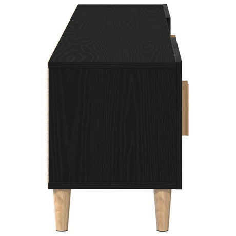 Tv Cabinet Black Oak 180X31,5X40 Cm Engineered Wood