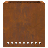 Smokeless Fire Pit Square 48X48X50 Cm Weathering Steel
