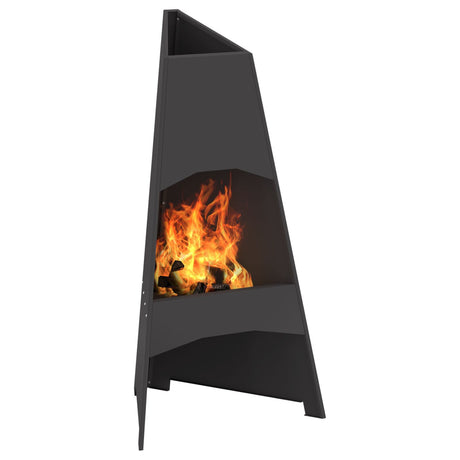 Fire Pit Pyramid Black 50X45X95 Cm Steel