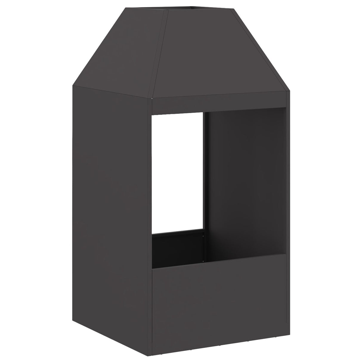 Fire Pit Black 50X50X100 Cm Steel