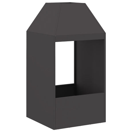 Fire Pit Black 50X50X100 Cm Steel